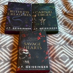 J.T. Geissinger Book Set - Ruthless Creatures, Carnal Urges, Savage Hearts